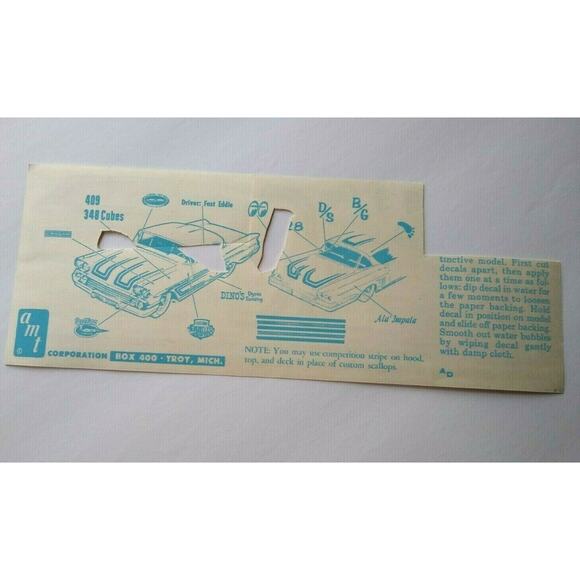 Big Lot Of Vintage Model Kit Decals Hot Rods Monster Cars AMT Hawk Revel 1960s - Picture 7 of 8